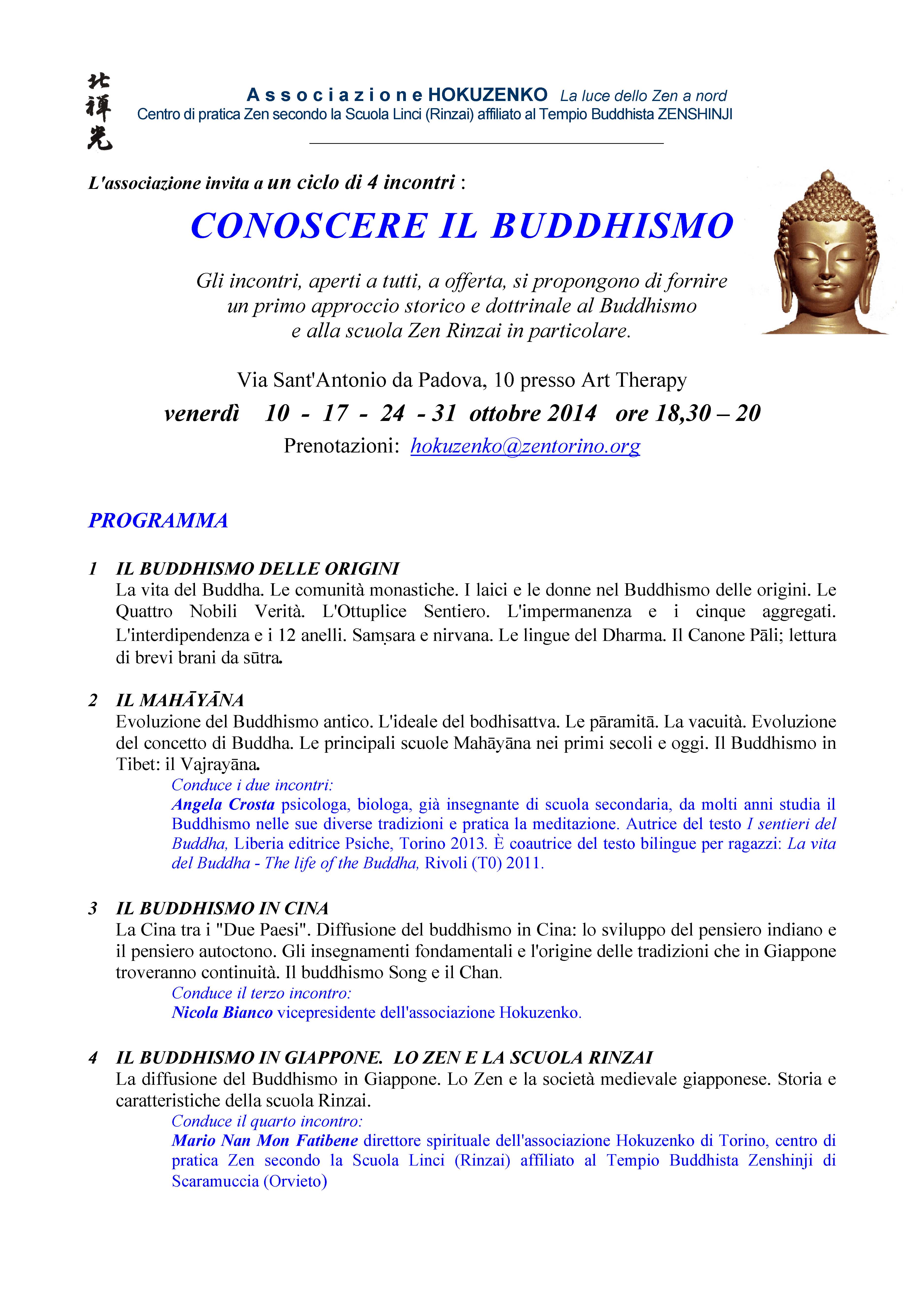 Conoscere il Buddhismo OTTOBRE 2014